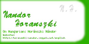 nandor horanszki business card