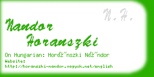 nandor horanszki business card